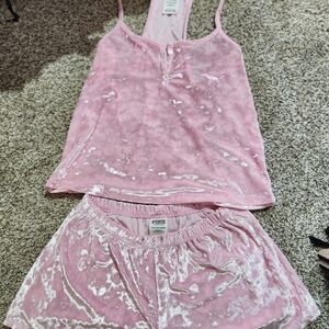 PINK Victoria's Secret Blush Velvet Pajama Set